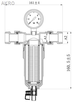 FILTR MECH. Z PŁUKANIEM WSTECZNYM MANOMETR